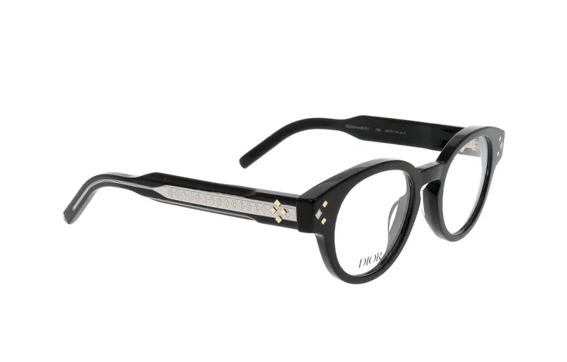 DIOR Irregular Shape Eyeglass Frames Men's Black