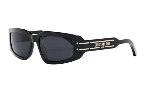 DIOR Plastic Irregular Shape Sunglasses Unisex Black