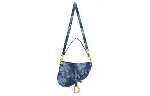 DIOR Denim Saddle Bag, Shoulder Bag, Crossbody Bag, Handbag Women's Blue
