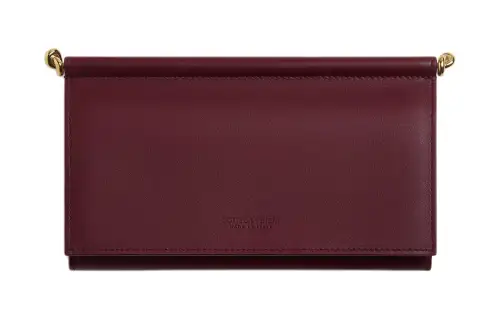 Bottega Veneta Calfskin Wallet Large Women's Burgundy