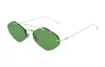 DIOR Alloy Irregular Shape Sunglasses Unisex Silver