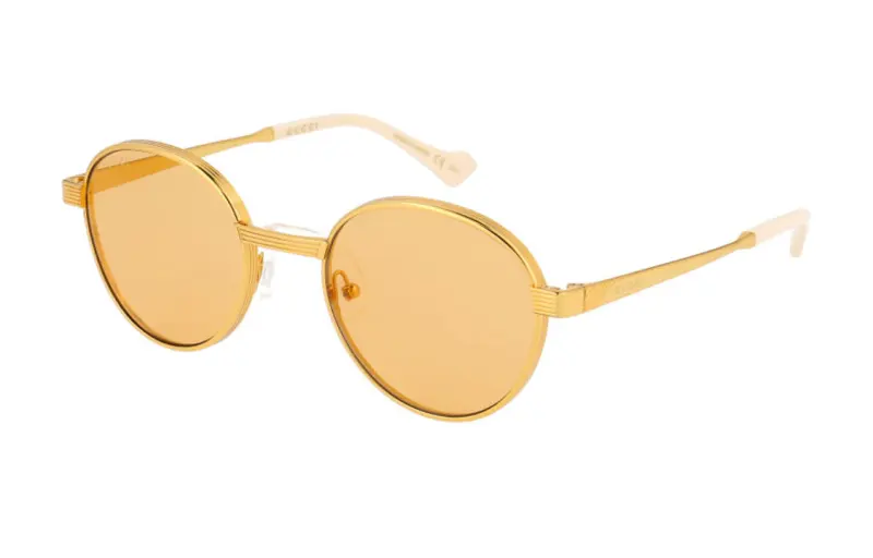 GUCCI Round Frame Metal Sunglasses