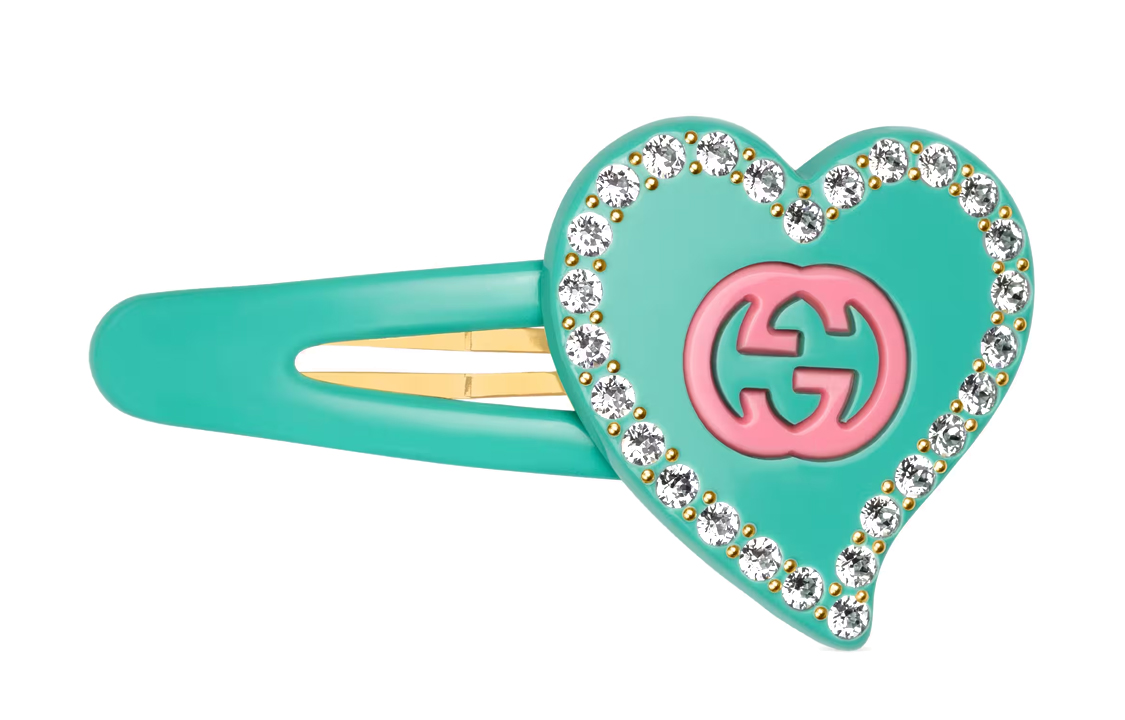 GUCCI G Resin, Crystal, Rubber Hair Clips Women's Green