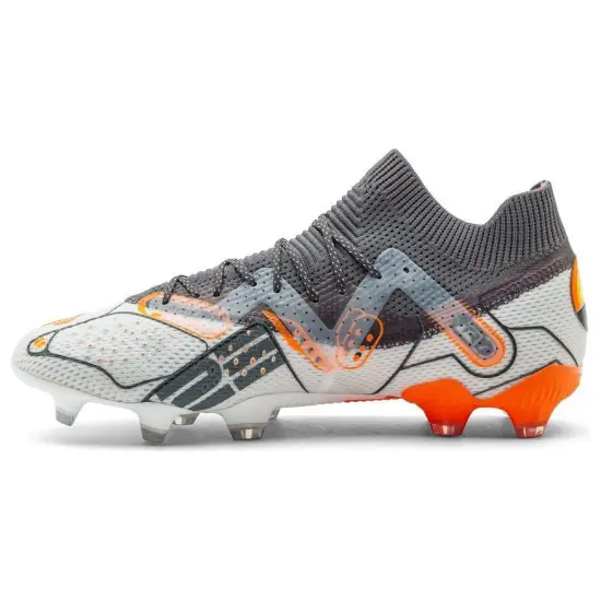 PUMA Future Ultimate Football Shoes Unisex Low-top White/gray/orange