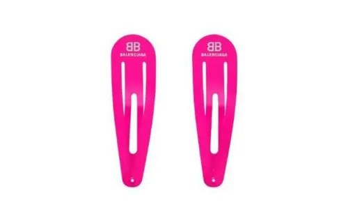 Balenciaga Stainless Steel Hair Clips Women's Pink