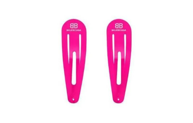 Balenciaga Stainless Steel Hair Clips Women's Pink