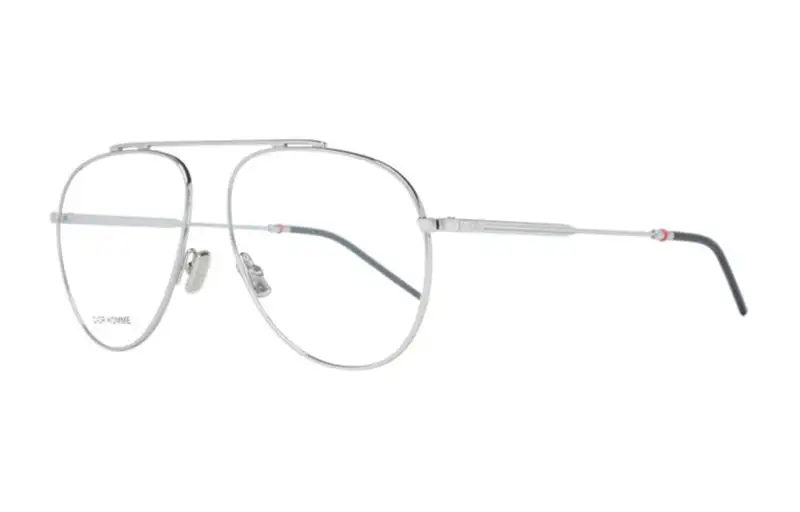 DIOR Metal Irregular Shape Eyeglass Frames Women's Silver