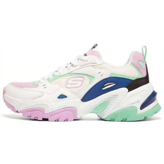 Skechers Stamina V2 Chunky Sneakers Women's Low-Top White Black/Navy