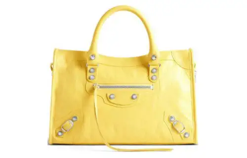 Balenciaga Lambskin One Shoulder Handbag Small Women's Yellow