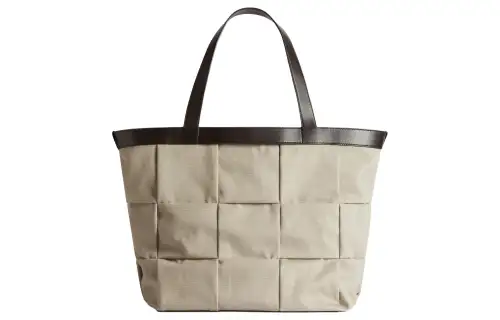 Bottega Veneta Smooth Canvas Bag, Tote Bag, Shopping Bag, Handbag Large Men's Natural & Brown