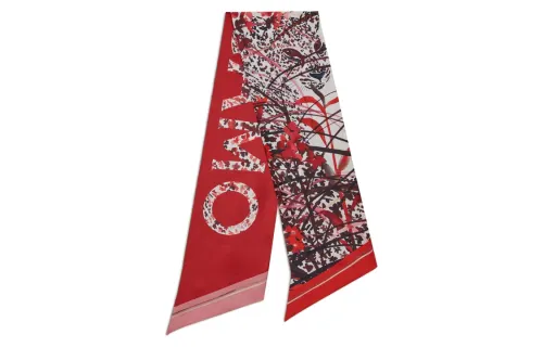 FERRAGAMO Leopard Print Narrow Strap Hairband Women's Red