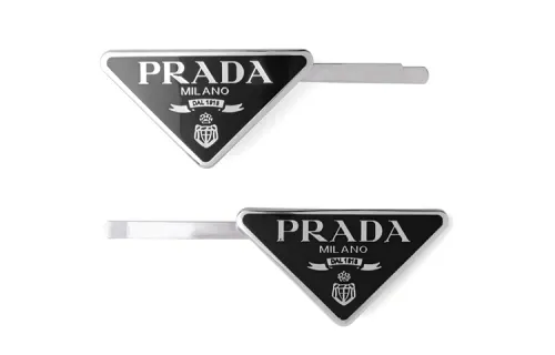 triangle-logo hair clips (set of two)