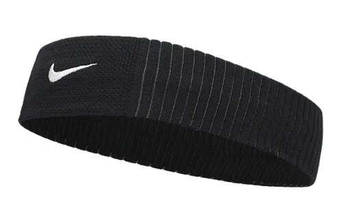 Nike Dri Fit Hair Bands Unisex Black With White Logo