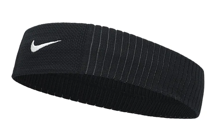 Nike Dri-Fit Hair Bands Unisex Black With White Logo