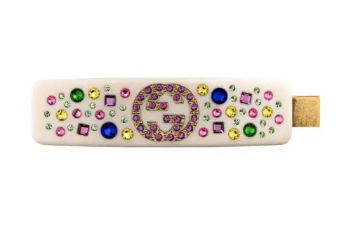 GUCCI Crystal Hair Clip With Interlocking G 'Ivory'