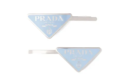 Prada Triangle Logo Hair Clip Set