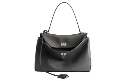 Balenciaga Smooth Calfskin One Shoulder Handbag Medium Women's Gray