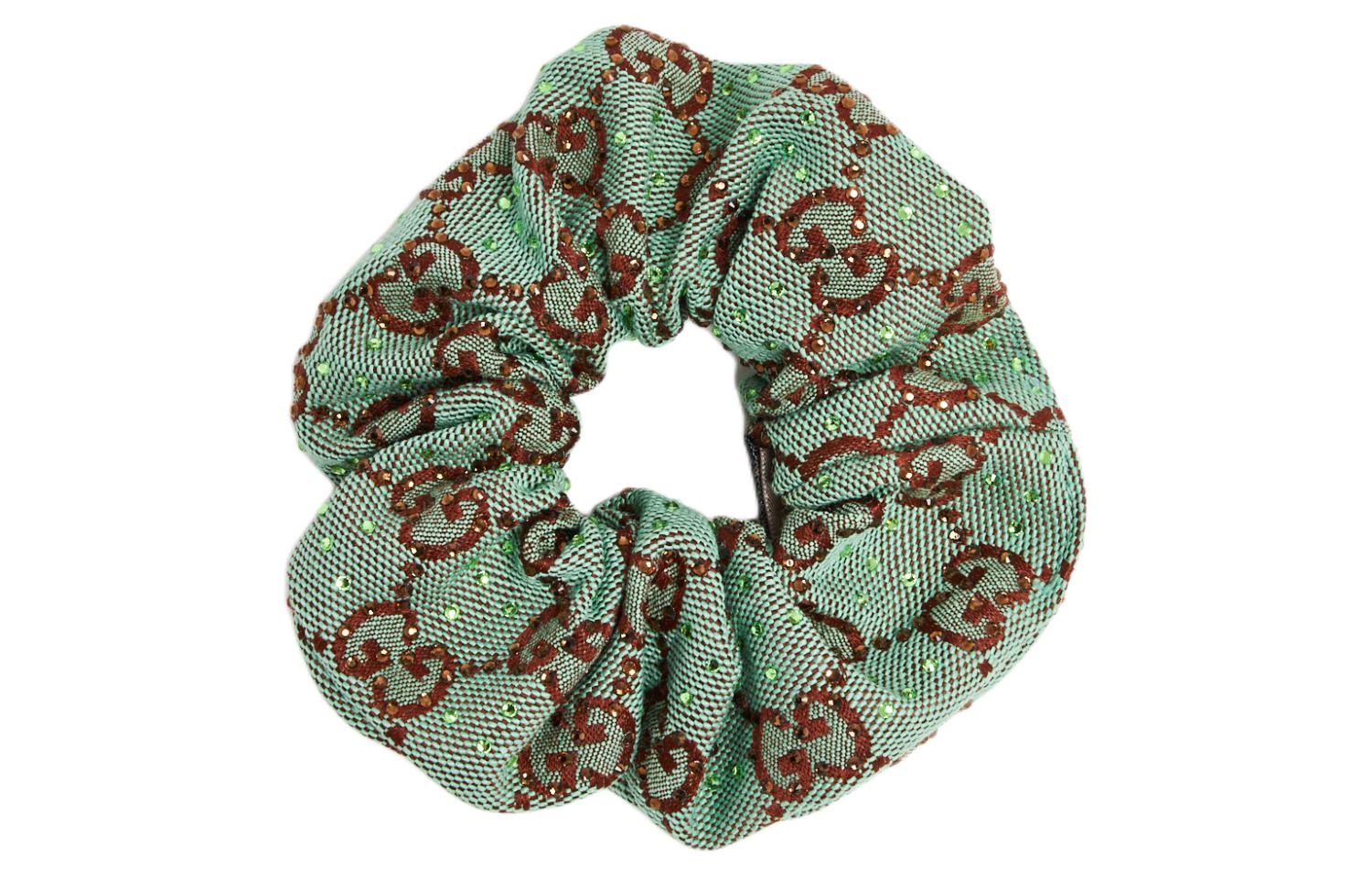 Женская резинка для волос Gucci Logo (зеленая)