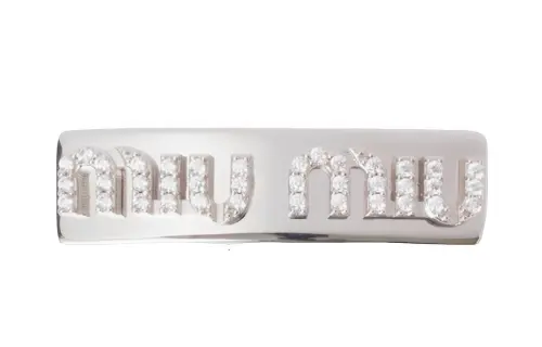 MIU MIU Faux Crystal, Metal Hair Clips Women's Silver