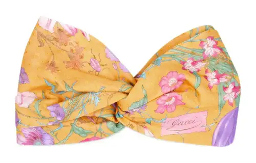 GUCCI Printed Pattern Headbands Women's Light Orange