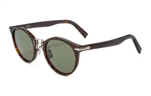 DIOR Round Sunglasses Women's Tortoiseshell
