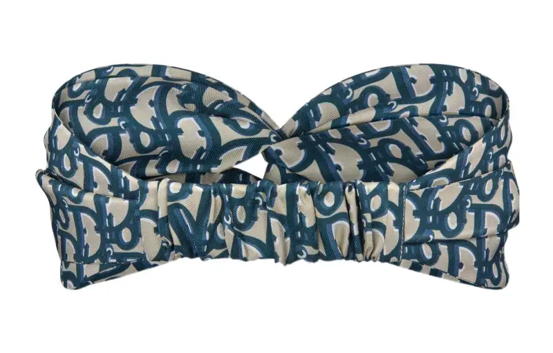 DIOR Silk Hair Bands Unisex Marine Blue