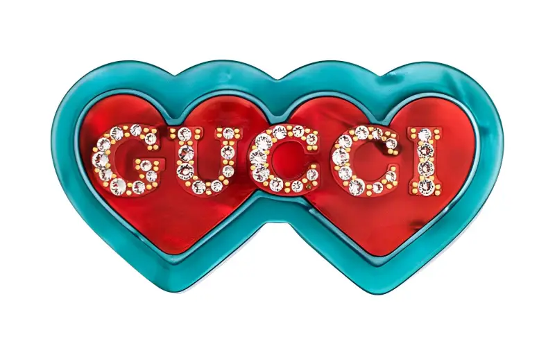 GUCCI Hair Clip Women's Red/Blue