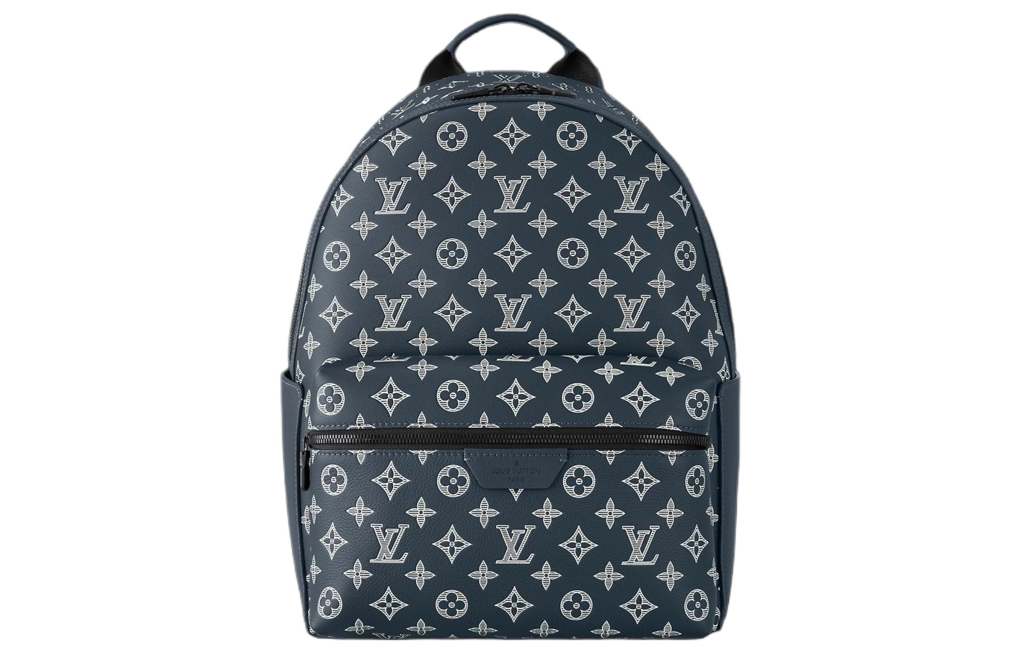 Мужской рюкзак Louis Vuitton Monogram Shadow (чернильно-синий)