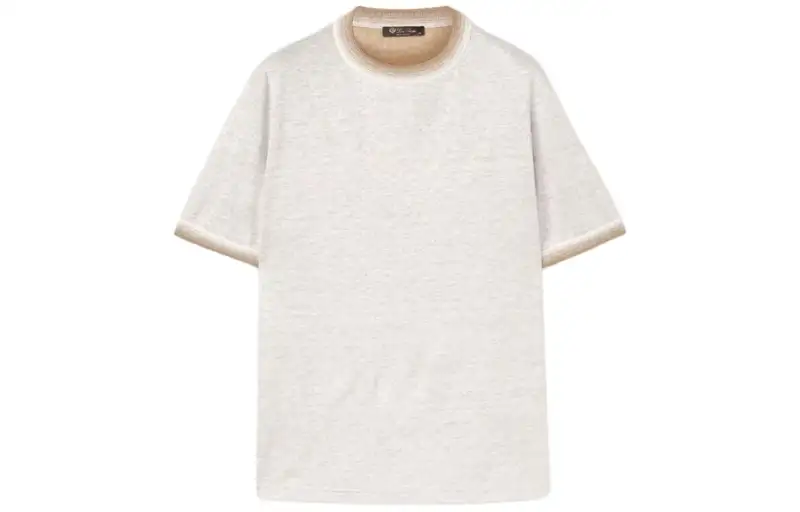 Loro Piana T Shirts Men's Gray Crew Neck Moderate Straight Fit