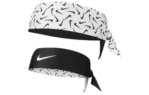 Nike Nike Dri-Fit strap-on sports headband black and white double-sided full hook headband