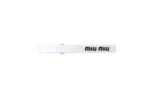 MIU MIU Resin Glass Resin Glass Hair Clips Women's White