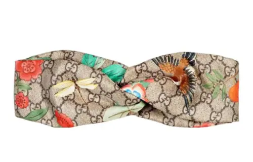 GUCCI Silk Hair Bands Women's Beige