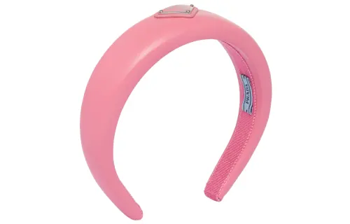 PRADA Logo-Plaque Padded Designed Headband