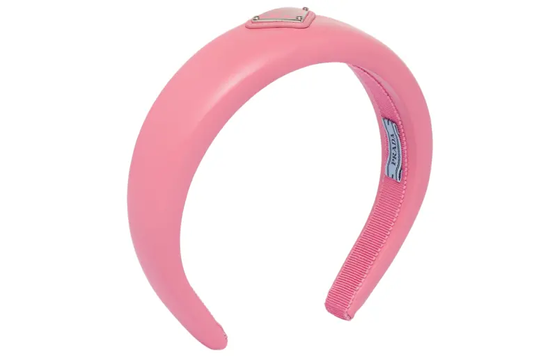 PRADA Logo-Plaque Padded Designed Headband