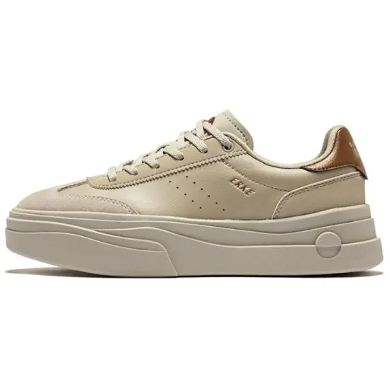 Erke Skateboard Shoes Women's Low-Top Light Linen/Ironman Gray