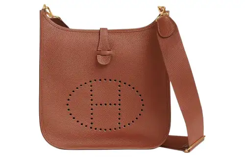 HERMES Evelyne Clemence Bullock Leather Crossbody Bag, Shoulder Bag 29 Women's 6C Cuivre Pumpkin/Copper Red