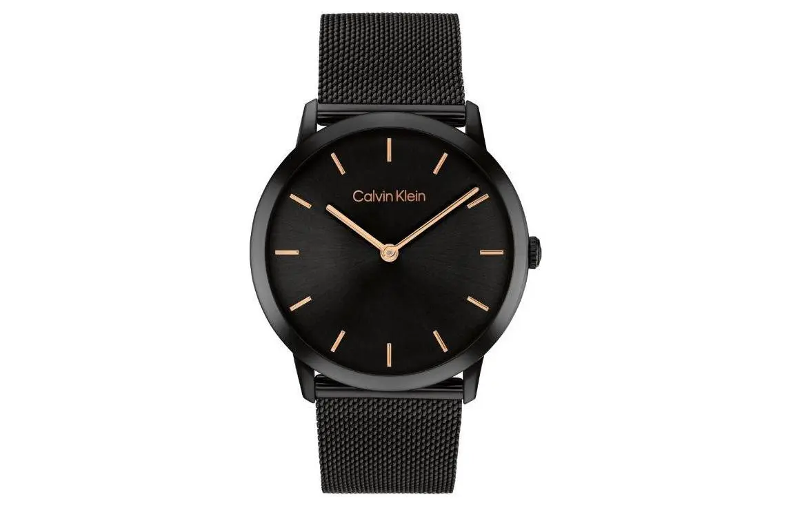 CALVIN KLEIN Wrist Watches Quartz Movement Steel Strap 37.5mm Black Dial Unisex 30m Water Resistant