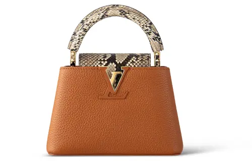 LOUIS VUITTON Capucines Python Skin Kapsyn Shoulder Bag, Crossbody Bag, Handbag Mini Women's Gold