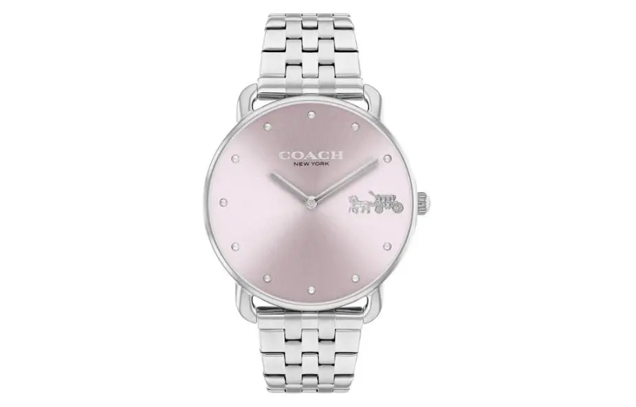 COACH Wrist Watches Quartz Movement Stainless Steel Strap Pink Watch Dial Unisex