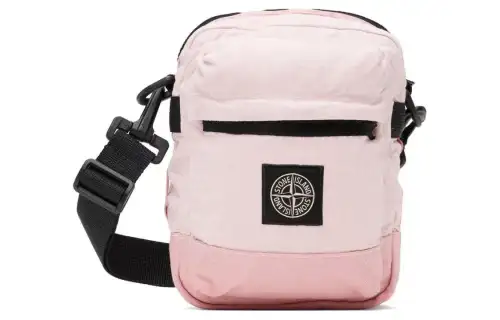 STONE ISLAND Linen With Nylon Shoulder Bag, Crossbody Bag Unisex Pink