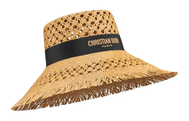 DIOR Paper Straw Hat Women's Beige
