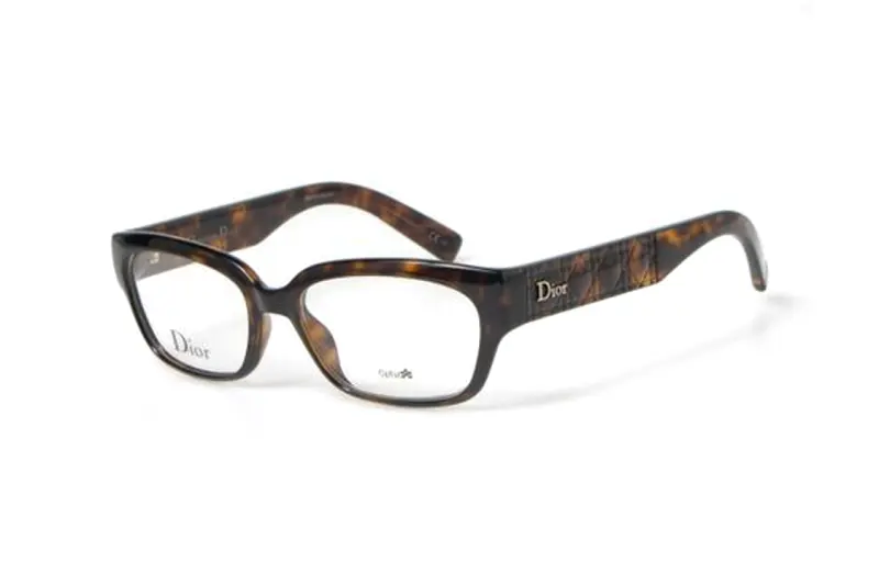 DIOR Acetate Rectangular Eyeglass Frames Men's Tortoiseshell