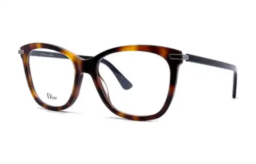 DIOR Acetate Metal Cat Eye Eyeglass Frames Unisex Tortoiseshell