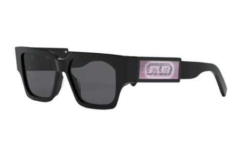 DIOR Acetate Irregular Shape Sunglasses Unisex Black
