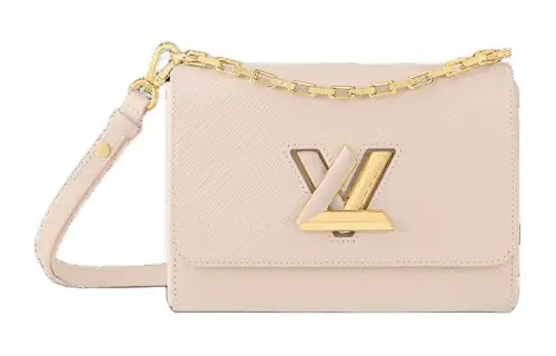LOUIS VUITTON Twist Epi Textured Leather With Cow Leather Shoulder Bag Medium Women's Quartz White