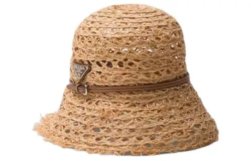 PRADA Enamel triangle Logo Bucket Hat