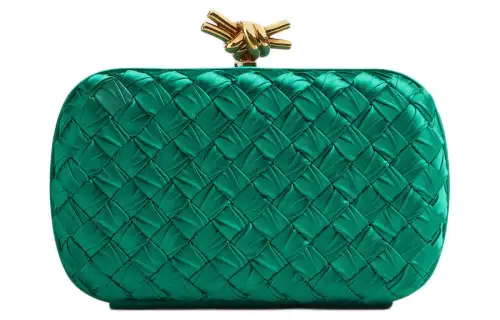 Bottega Veneta Viscose Eveningwear Clutch Bag Women's Jadeite Green