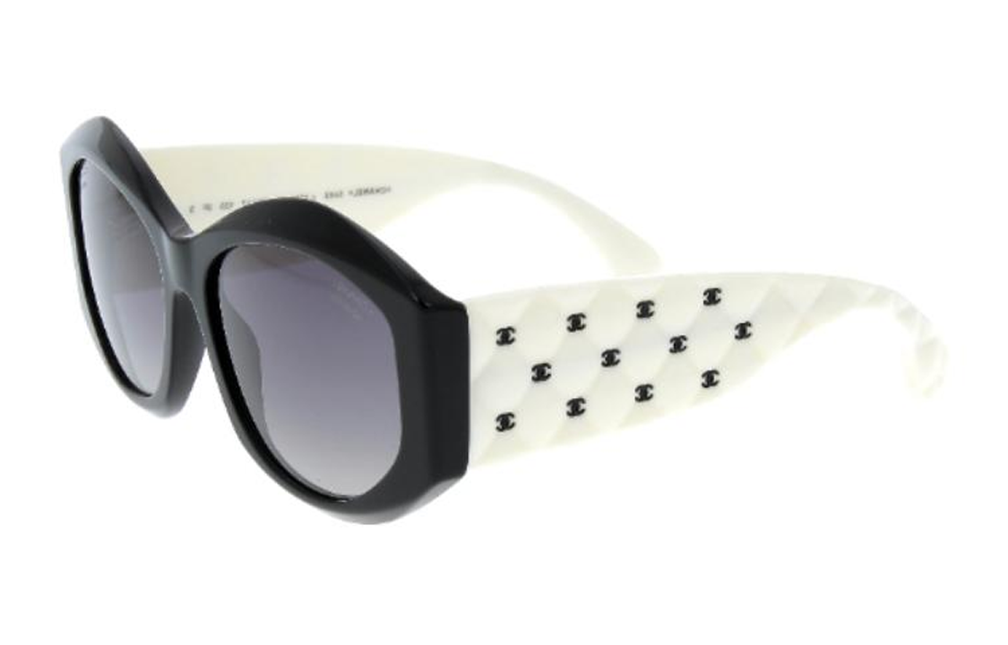 CHANEL Irregular Shape Sunglasses Women's Two tone