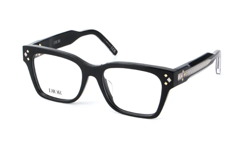 DIOR Plate Frame Irregular Shape Eyeglass Frames Men's Black