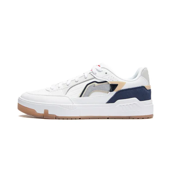 LINING Common 80s Skateboard Shoes Men Low-Top Standard White/Dusk Indigo